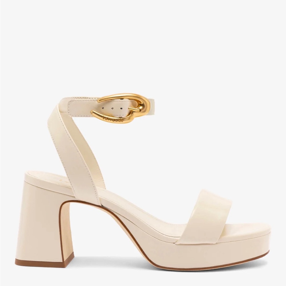 Larroude Dolly Verona Low Sandal In Ivory Leather